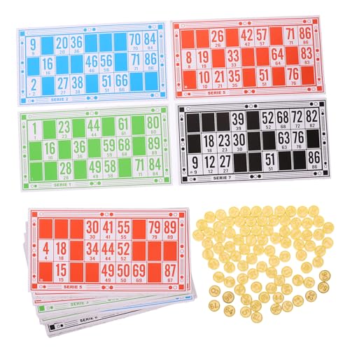 Kisangel Bingo Spielset Holzspielsteine und Papiernummern Karten Familien Brettspiel Klassisch Party Spiel Zubehör für Erwachsene und Gesellschaftsspiele von Kisangel