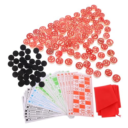 Kisangel Bingo Spielset für Partys mit Holz Bingo Stücken und Zahlenkarten Gesellschaftsspiel für und Familienunterhaltung von Kisangel