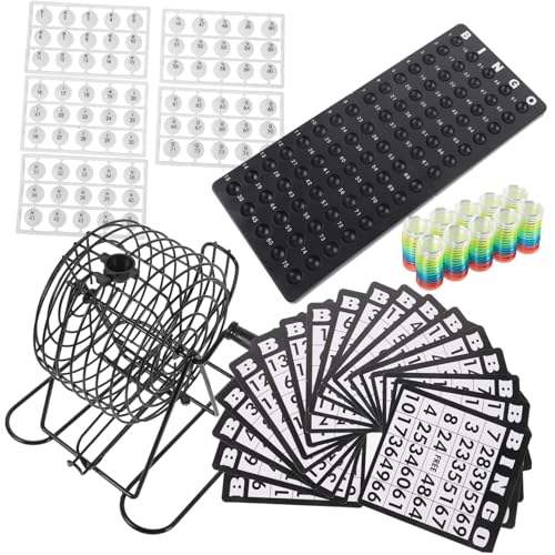 Kisangel Bingo Spielset mit Lostrommel und Kugeln Buntes American Bingo Gesellschaftsspiel für Familie und Party Leicht zu Transportieren Geeignet für Altersgruppen Perfektes für von Kisangel
