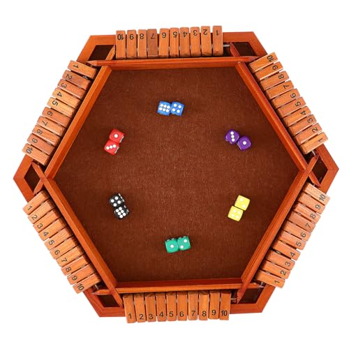 Kisangel Box Digital Flop Spots Tisch Cues Würfel Brettspiel Spieler Shut The Mathematik Familie Interaktive Spiele Holzpuzzle Holzbrettspiel Kiefernholz von Kisangel