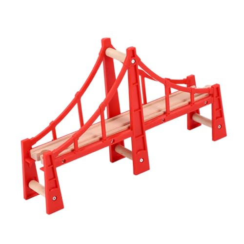Kisangel Brückenspurspielzeug Eisenbahn Suspension Zug für Züge Bahngleis Brücke Lehrbahnspielzeug Brückenunterstützung Lernen Gleisbrücke hölzern rot Kisangel Brückenspurspielzeug Eisenbahn Suspension Zug für Züge Bahngleis Brücke Lehrbahnspielzeug Brückenunterstützung Lernen Gleisbrücke hölzern rot von Kisangel