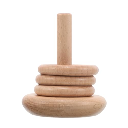 Kisangel Buchenholzbau Holzring Stapler Wurfspiel Für Den Garten Holz Lernblöcke Eltern Kind Familien Hinterhofspiel Kleinkind Stapelspielzeug Vorschul Ringspielzeug Holz Beige von Kisangel