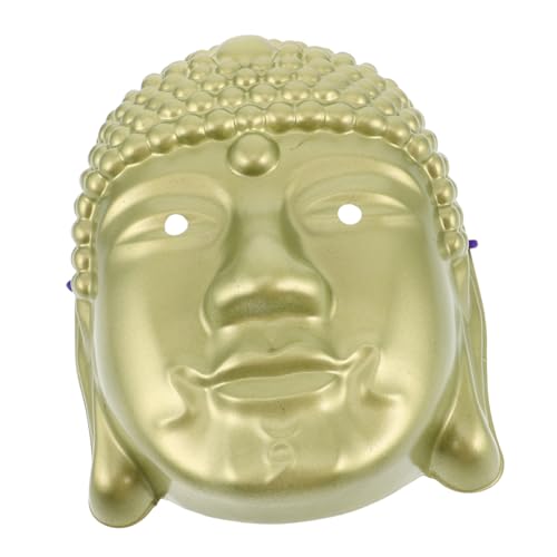 Kisangel Buddha-Kopfmaske Vintage Halloween-Maske Maskerade-Masken für Frauen Karnevalsmaske Männer Halloween -Masken Partymaske Cosplay-Maske Maskenkostüm PVC Golden von Kisangel