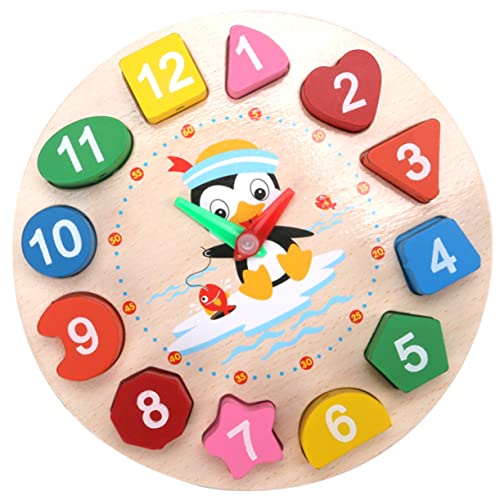 Kisangel Bunte Lernuhr Holzspielzeug Pinguinform Formensortieruhr Lernspielzeug Zeitverständnis für Kleinkinder Kisangel Bunte Lernuhr Holzspielzeug Pinguinform Formensortieruhr Lernspielzeug Zeitverständnis für Kleinkinder von Kisangel