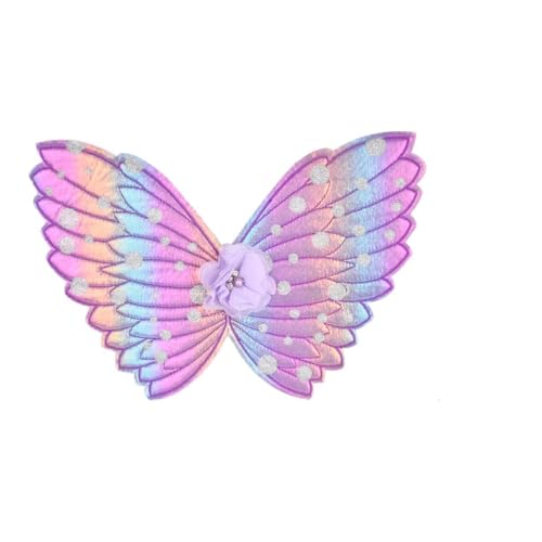 Kisangel Bunte Schmetterlingsflügel Kostüm Halloween Feenflügel Kostüme -Performance-Flügel Cosplay-Flügel Partykostüm Flügel Engelsflügel Stoff Violett von Kisangel