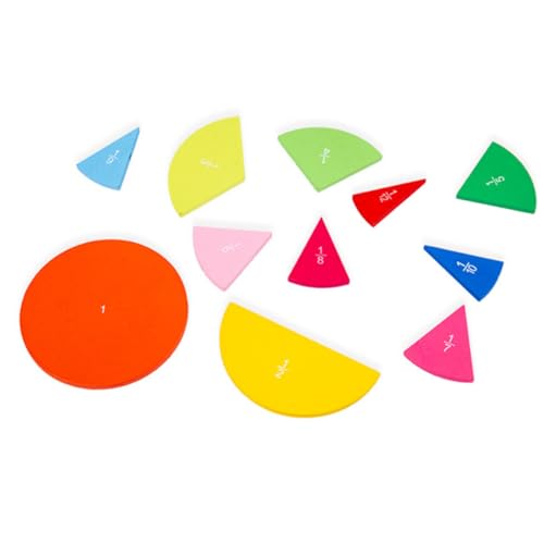 Kisangel Buntes Lernspiel Holz bruchkreise Mathe lernset Bruchzahlen Visualisierung Multiplikation Zählen von Kisangel