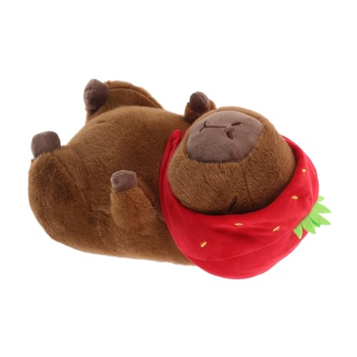 Kisangel Capybara-plüschpuppe Capybara Kawaii Anime Plüsch Geldbörse Kuscheltiere Für Mädchen Capybara-Zeug Erdbeerplüschtiere Erdbeerkissen Capybara Plüsch Groß Wasserschwein Kurzer Plüsch von Kisangel