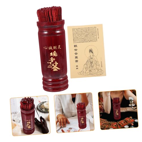 Kisangel Chinesischer Wahrsagestab aus Holz mit Stäbchen und Begleitbuch Traditioneller Wahrsageeimer für Spirituelle Weissagungsspiele Geeignet für Familie Tempel und Festlichkeiten von Kisangel