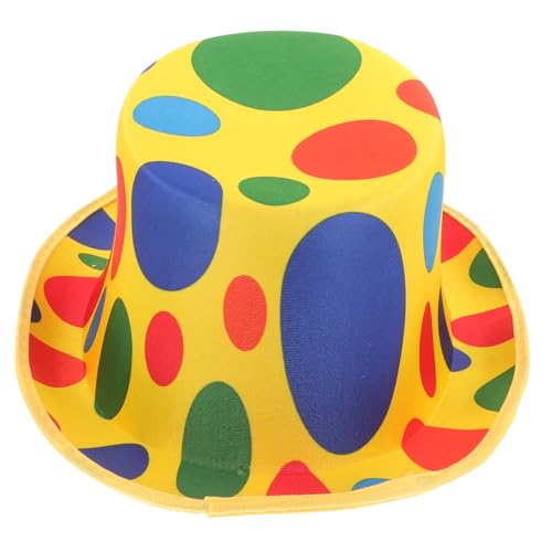 Kisangel Clown Bühnenhut Leicht Atmungsaktiv aus Vliesstoff Bunter Spaßhut für Erwachsene Fasching Kostüm Requisit für Karneval und Bühnenauftritt von Kisangel