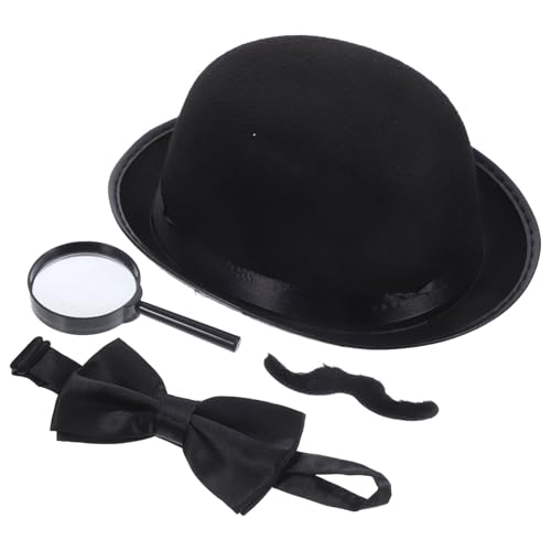 Kisangel Cosplay Detective Halloween Kostüm Zubehör mit Verstellbarer Detektivmütze Schnurrbart Fliege Lupe für Rollenspiele und Themenpartys Kisangel Cosplay Detective Halloween Kostüm Zubehör mit Verstellbarer Detektivmütze Schnurrbart Fliege Lupe für Rollenspiele und Themenpartys von Kisangel