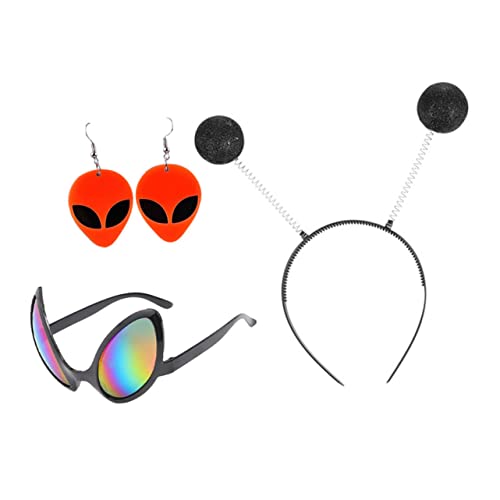 Kisangel Cosplay Teiliges Party mit Kreativem Brillen Headband und Ohrringen Auffälliges Halloween Zubehör für Erwachsene Stylische Deko für Kostümpartys von Kisangel