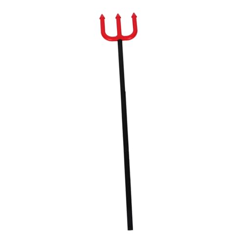 Kisangel Cosplay Teufelsgabel aus Robustem Kunststoff Rote Dreizinkige Pitch Fork Requisite für Halloween Kostüm Abnehmbare Dämonen Stab Requisite für Party und Bühnenauftritte von Kisangel