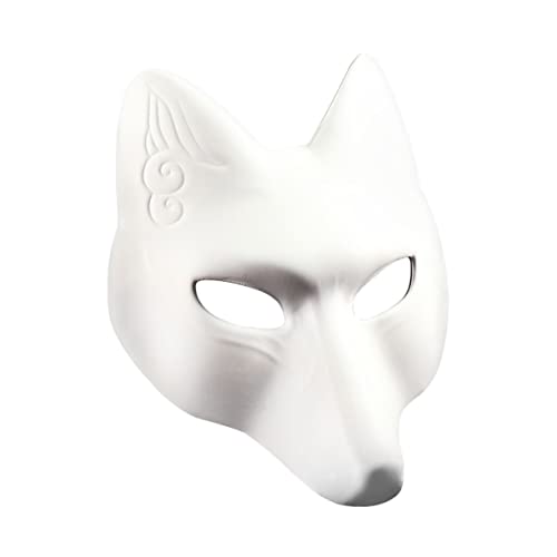 Kisangel DIY Fuchsmaske Unbemalt Leere Papiermaske zum Bemalen für Halloween Kostümpartys und Cosplay Kreatives Bastelset für Erwachsene Fördert Fantasie und Gemeinsame von Kisangel