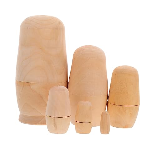 Kisangel DIY Holzpuppenset Unbemalte Matryoshka Puppen Lagiges Set für Kreative Bastelprojekte für und Persönliche Souvenirs von Kisangel