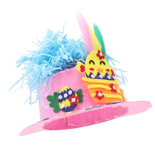 Kisangel DIY Osterhut Bastelset für Weichem Vliesstoff mit Bunten Federn und Süßen Aufklebern für Ostern Frühlingsbasteln Jungen und Mädchen Kreatives Party Zubehör Zufällige Farbe von Kisangel