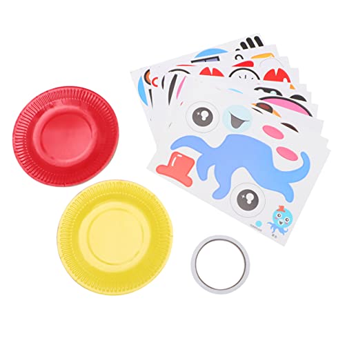 Kisangel DIY Papierplatten Malset für Kreatives Basteln mit Aufklebern Fördert Hand Augen Koordination Farben Einfach zu Verwenden Langlebiges Material für Jungen Stil A von Kisangel