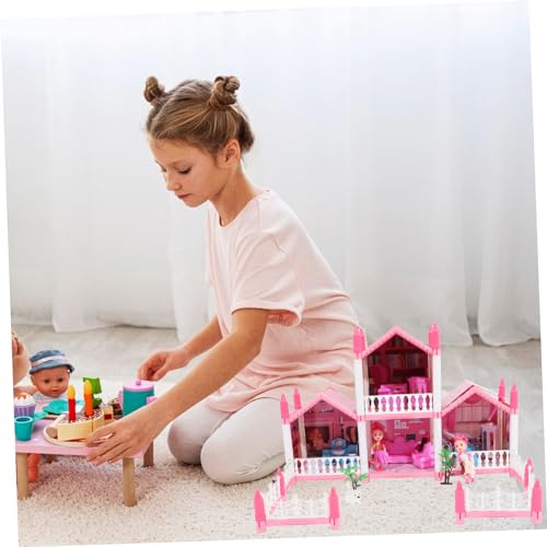 Kisangel DIY Puppenhaus Schloss Bausatz mit LED Lichtern Kleines Kunststoff Modell für Kreatives Mädchen Zimmer Villa Fördert Motorik und Fantasie Kisangel DIY Puppenhaus Schloss Bausatz mit LED Lichtern Kleines Kunststoff Modell für Kreatives Mädchen Zimmer Villa Fördert Motorik und Fantasie von Kisangel