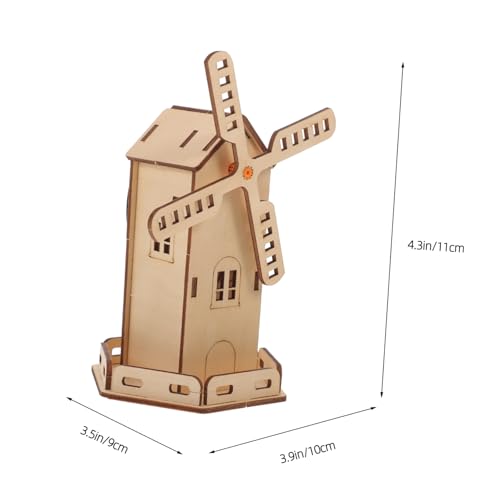 Kisangel DIY Solar Holz Windmühle Bausatz Experiment Holzmaterial Sicher Leicht Tragbar für Jungen Mädchen Hand Gehirnentwicklung von Kisangel