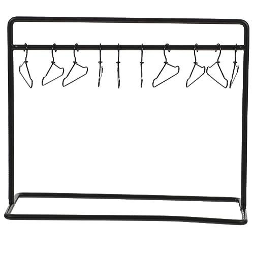 Kisangel Dekorative Mini Kleiderbügel für Puppen Teiliges mit Schwarzer Kleiderstange und Mini Hängern für Puppenbekleidung und Zubehör Kisangel Dekorative Mini Kleiderbügel für Puppen Teiliges mit Schwarzer Kleiderstange und Mini Hängern für Puppenbekleidung und Zubehör von Kisangel