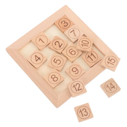 Kisangel Denkspiel Gleitzahlenrätsel klein Kind lehrreich mit Zahlenblöcken Denksport-Puzzle- Zahlenschieberätsel Zahl Lehrtafel Zahlenformrätsel Lernpuzzle hölzern von Kisangel