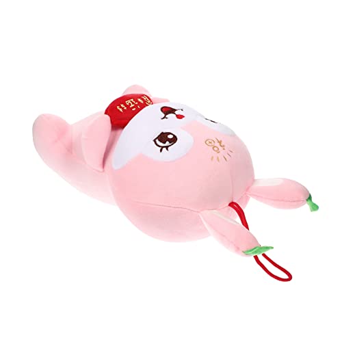Kisangel Desktop-Kaninchenpuppe Kaninchen Figur hasenfiguren Hasen deko Bunny Plush Jahresendgeschenk Deko Plüsch-Kaninchen-Puppe Kaninchen-Maskottchen-Puppe neujahr PP Baumwolle Rosa von Kisangel