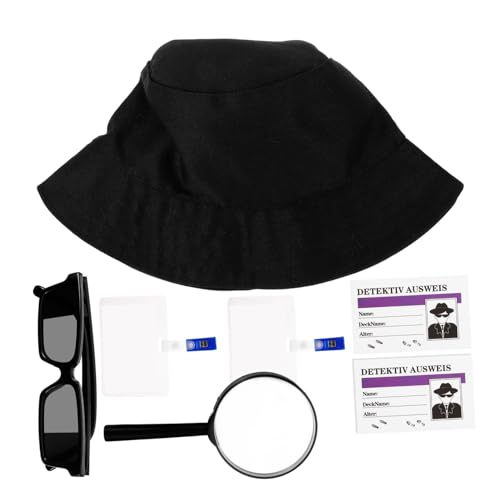 Kisangel Detektiv Partyspielzeug Teiliges Kostümset für Halloween und Rollenspiele mit Lupe Brille und Hut Unisex Detektiv Cosplay Zubehör für Erwachsene und Geburtstagsgeschenke von Kisangel