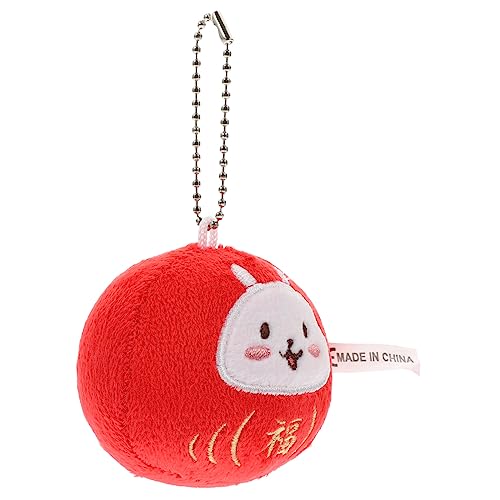 Kisangel Dharma-Kaninchen-Puppe Kaninchen Stofftiere Jahr Der Hasenpuppe Neujahr Neujahrsvorräte Sternzeichen Hase Puppe Kaninchengefüllter Plüschtier Pp Baumwolle Rot von Kisangel