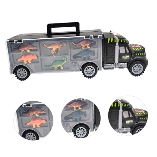 Kisangel Dinosaurier Anhänger Spielset mit Realistischen Dinosaurier Figuren Langlebiger LKW Transporter Kindersicheres Fahrzeugspielzeug für Jungen und Mädchen von Kisangel
