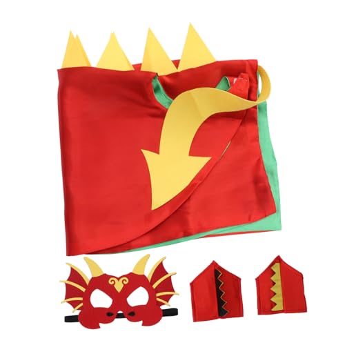 Kisangel Dinosaurier Kostümset mit Umhang und Maske Weiches Material Bequemes Tragen für Fasching Party Bühne Cosplay und Rollenspiele Dino Kostüm für Jungen und Mädchen von Kisangel