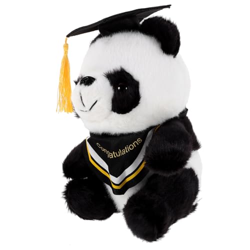 Kisangel Doktor Panda Puppe Bequemes Stofftier Niedlicher Plüsch-Panda Zum Abschluss Abschluss-Panda- Abschlussplüschpanda Abschluss-Panda- Gefüllter Panda Baumwolle Yellow von Kisangel