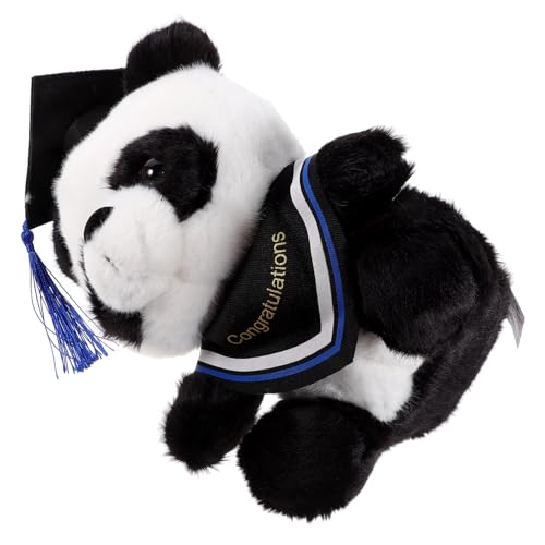 Kisangel Doktor Panda Puppe Plüsch-Panda Zum Abschluss Bequemes Stofftier Abschluss-plüsch-Panda-Puppe Gefülltes Panda- Zum Abschluss Gefüllter Panda Abschlusspanda Blue Baumwolle von Kisangel