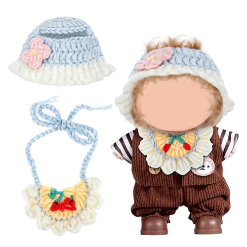 Kisangel Doll Clothes Set für Puppen Weiches Handgestricktes Häkelmütze Spucktuch-Set für Puppen-fotoshootings Puppenhaus-Requisiten und Babypuppen-kostüme von Kisangel