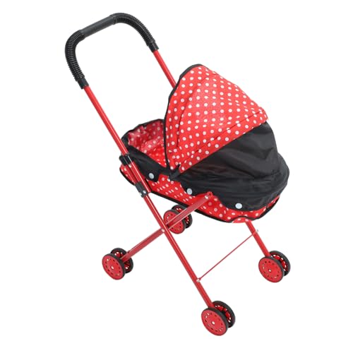 Kisangel Doll Stroller für Leichter Puppenwagen im Polka Dot Design Sicheres und für Rollenspiele für Drinnen und Draußen Fördert die Kreativität und Motorischen Fähigkeiten von Kisangel