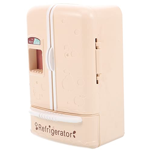 Kisangel Doppeltür Kühlschrank Kühlschränke Kleiner Kühlschrank Für Kühlschrank 1/12 Puppenhaus Miniatur Rollenspiel Miniatur Dinge Miniatur Möbel Abs Beige von Kisangel