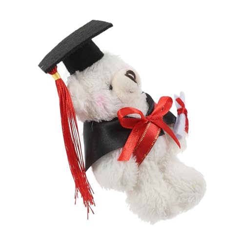 Kisangel Dr. Bärenpuppe Plüsch Kleiner Bär Abschluss Plüschpuppen Plüsch-abschlussbär Abschluss Bär Abschluss-kuschelbären, Masse Abschlussstofftier 2025 Pp Baumwolle Weiß von Kisangel