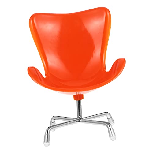 Kisangel Egg-Stuhl-Sessel Miniatur Ei Stühle Puppenhauszubehör winzig für kinderspielzeug Egg Chair sesselbezug ecksessel fotel Mini-Sesselmodell Mini-Stuhl Plastik Orange von Kisangel