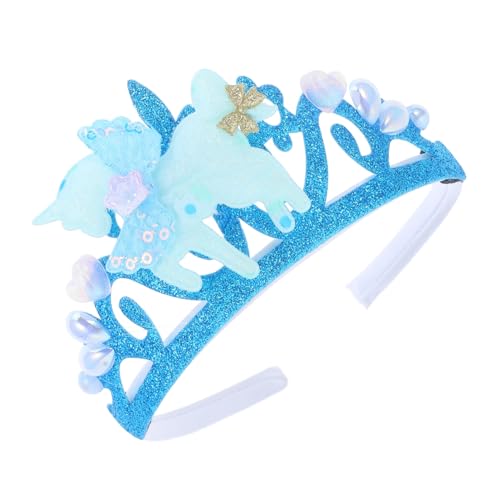 Kisangel Einhornkronstirnband einhorn stirnbänder Einhorn-Kronen-Stirnbänder Mädchen krönt Stirnbänder Kronstirnband für Mädchen Kinderkronen Plastik Sky-blue von Kisangel