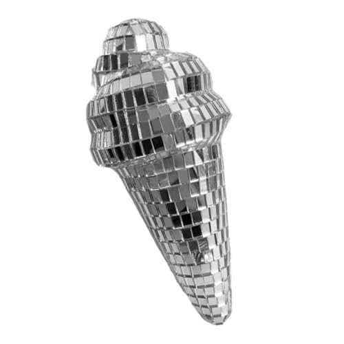 Kisangel Eiscreme-Ornamente Ball Dekorationen Disco-Dekorationsparty klein reflektierender Spiegel Disco- Disco-Ornament- Disco- mit Spiegeleffekt Schaum Silver von Kisangel