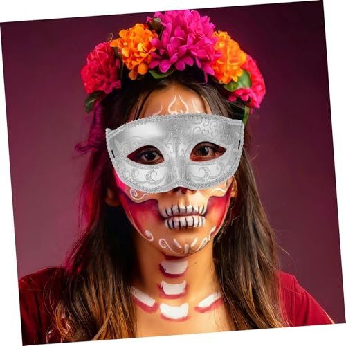 Kisangel Elegante Spitzen Halloween Maske für Erwachsene Dekorative Kostüm Masquerade Maske Vielseitige Party für Karneval Ball und Fotoshooting Silberfarbenes Design Kisangel Elegante Spitzen Halloween Maske für Erwachsene Dekorative Kostüm Masquerade Maske Vielseitige Party für Karneval Ball und Fotoshooting Silberfarbenes Design von Kisangel
