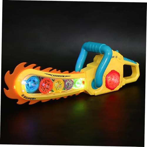 Kisangel Elektrische Kettensäge mit Leuchtenden LED Lichtern Sicher Ab Jahren Bunte Elektrosäge mit Abgerundeten Kanten für Jungen für Kinderpartys und Feierlichkeiten Zufällige Farbe von Kisangel