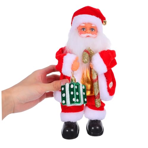 Kisangel Elektrische Kleine Weihnachtsmannpuppe mit Musikfunktion Niedliche Santa Doll für Weihnachtsdeko und Vielseitige Festliche Tisch Raumdekoration von Kisangel