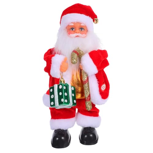 Kisangel Elektrische Santa-Puppe mit Musikfunktion Bewegliche Weihnachtsmann-Figur Lustiges Cartoon Festliche Weihnachtsdekoration und für Zuhause von Kisangel