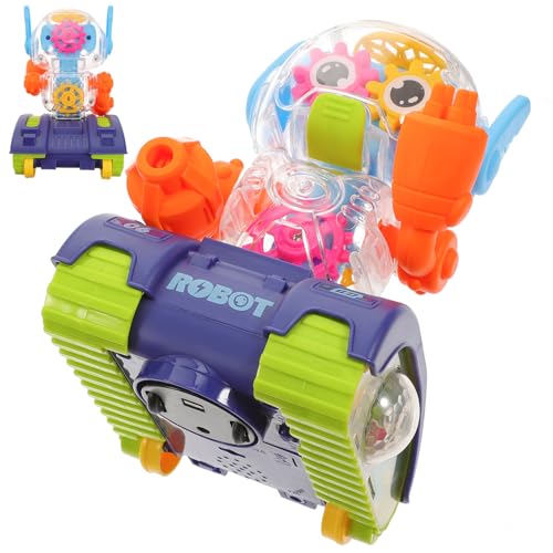 Kisangel Elektrischer Transparenter Getriebe Roboter mit Musik und Beleuchtung Laufgetriebe Interaktives Lernspielzeug für Kreatives Geschenk für Jungen und Mädchen Zufällige Farbe von Kisangel