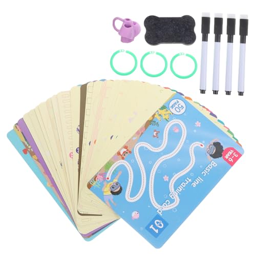 Kisangel Erasierbares Stift für Kleinkinder Kontrolliertes Schreiben mit Grundlinien Trainingskarten Fördert Feinmotorik Kreativität und Konzentration Frühes Lernspielzeug für Jungen und von Kisangel