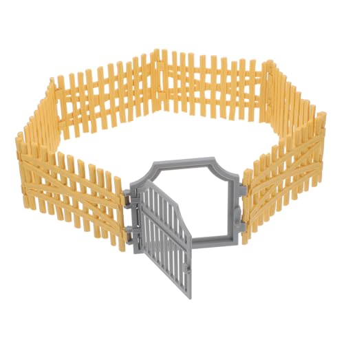 Kisangel Farmzaun Teilig Gelber Miniatur Zaun für Sandtisch und Puppenhaus Bauernhof Deko Pferde Corral Zubehör für Kreatives Rollenspiel von Kisangel