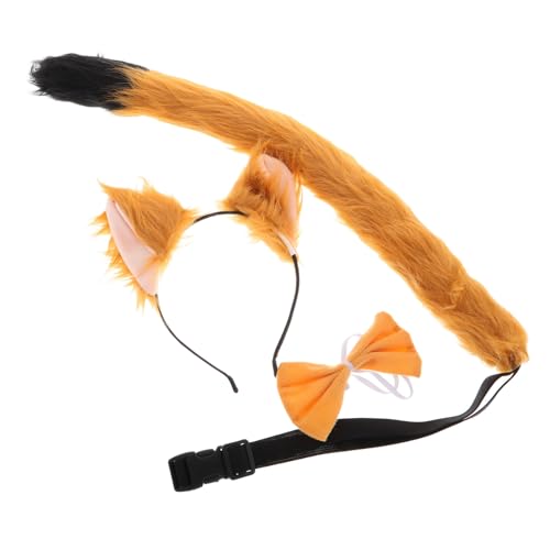 Kisangel Fuchsohren Stirnband Set Kunstpelz Fox Kostüm Zubehör für Cosplay Halloween Fasching Tierohren Kopfband mit für Rollenspiel und Kostümparty von Kisangel