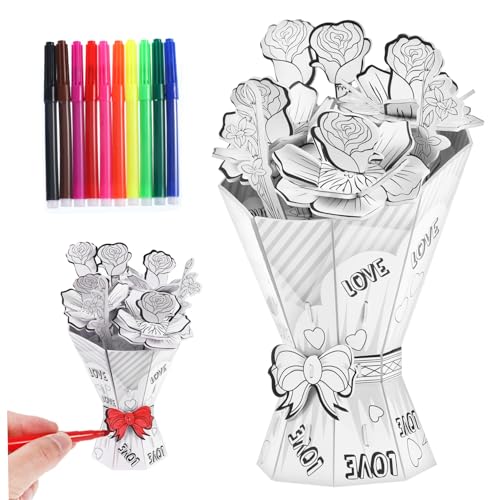 Kisangel Für Mädchen Bausteinblumen Blumenpuzzle Puzzles Kinderpuzzle Blumenstapelspielzeug Kreative Modellbausätze Für Baublumenspielzeug Leeres von Kisangel