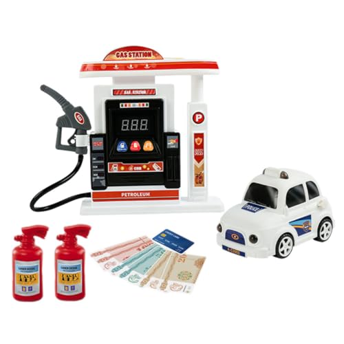 Kisangel Gasstation Legierung Auto Modell ohne Batterie Realistische Tankstellen Handliches Design für Rollenspiele für Kleine Fördert Hand Auge Koordination von Kisangel