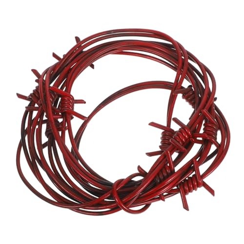 Kisangel Simuliertes Stacheldraht: 2,4 M Lange Gefälschter Verrosteter Halloween-dekorationsrequisite Aus Kunststoff Mit Widerhaken – Rostiges Western-Party-Ornament Für Gruseliges Cowboy-Cosplay von Kisangel