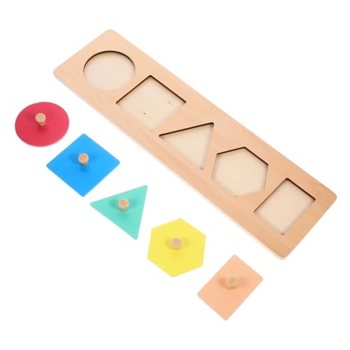 Kisangel Geometrisches Holzpuzzle Für Kleinkinder Montessori Lernspielzeug Zur Frühkindlichen Vielseitiges Holzblockpuzzle Formen Farben Und Motorischen von Kisangel